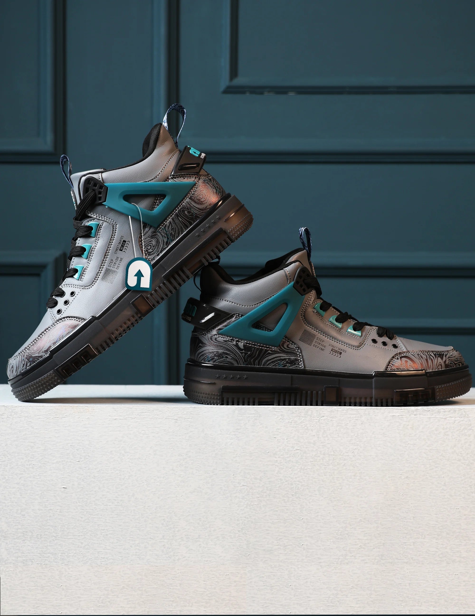 Street Skate 3.0 Grey Mid Top Premium Flat Sole Sneakers